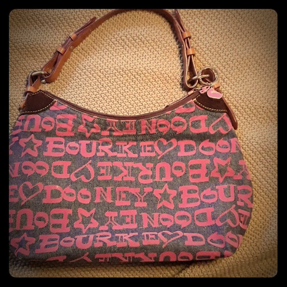Dooney and Bourke denim graffiti shoulder bag